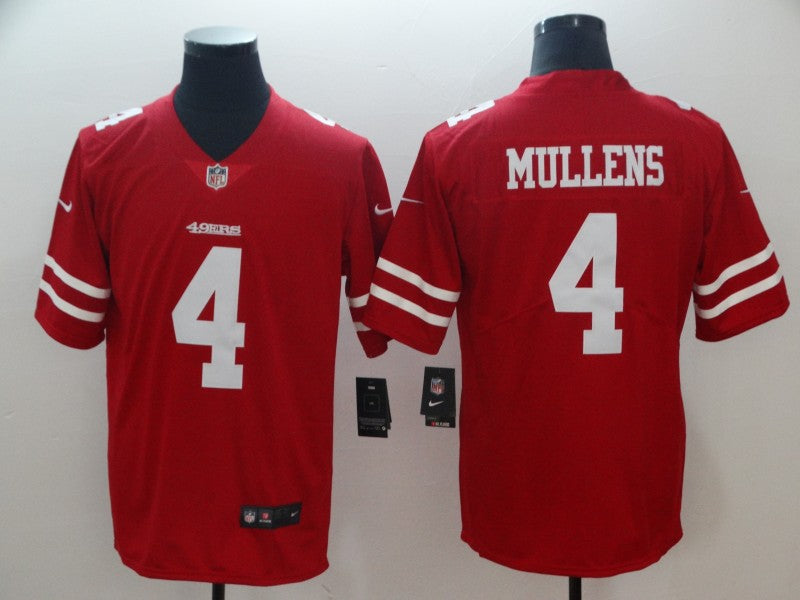Men's San Francisco 49ers Nick Mullens #4 Red Game Jerseys