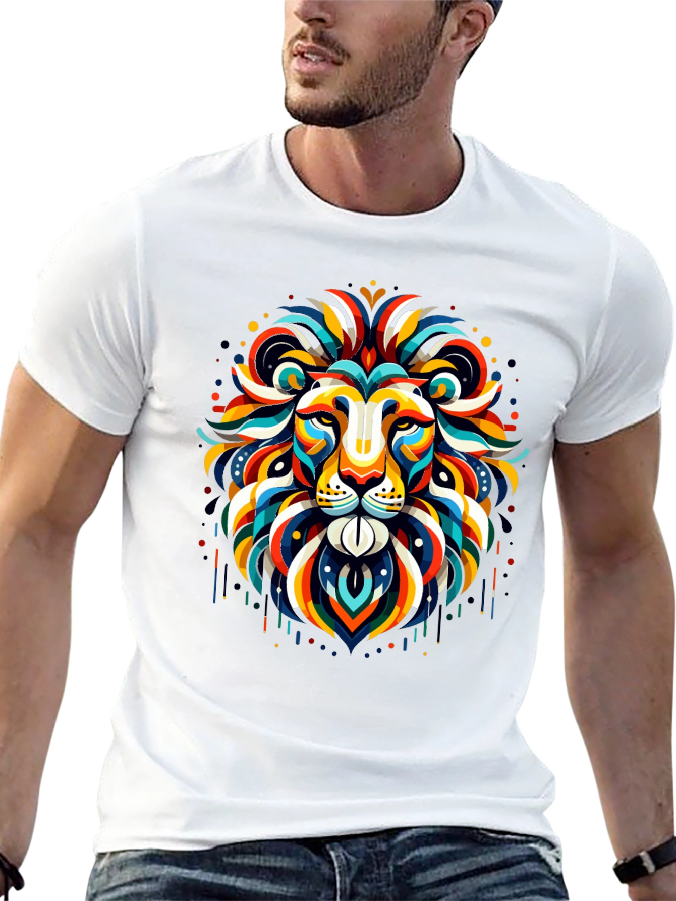 Vibrant Lion Graphic Tee - Bold Statement Shirt