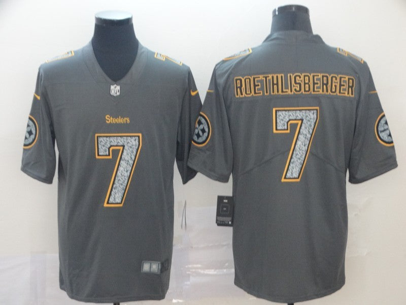 Men's Pittsburgh Steelers Ben Roethlisberger #7 Gray Game Jerseys
