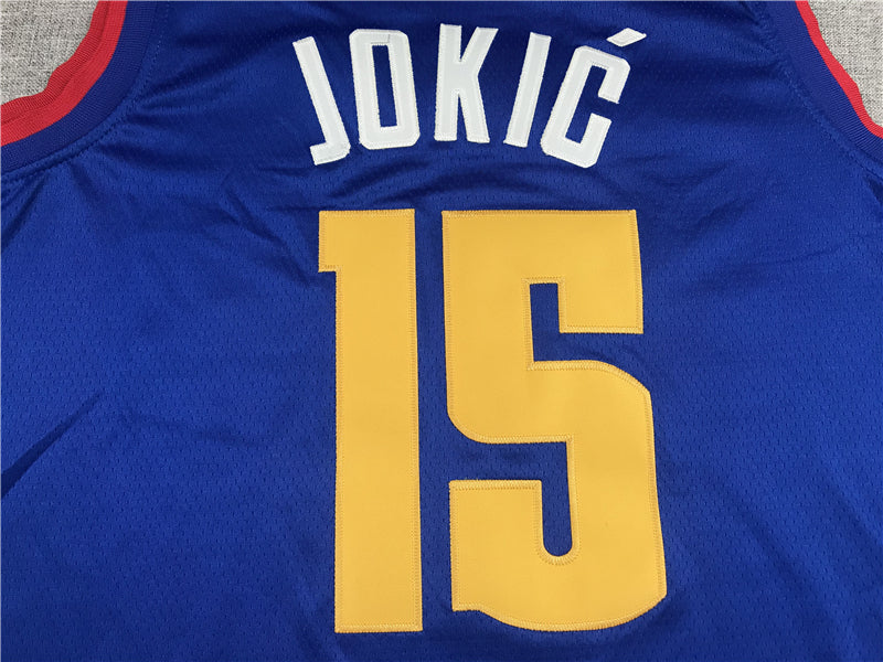 Men's Denver Nuggets Nikola Jokic #15 NBA Player Jerseys - Retro Blue