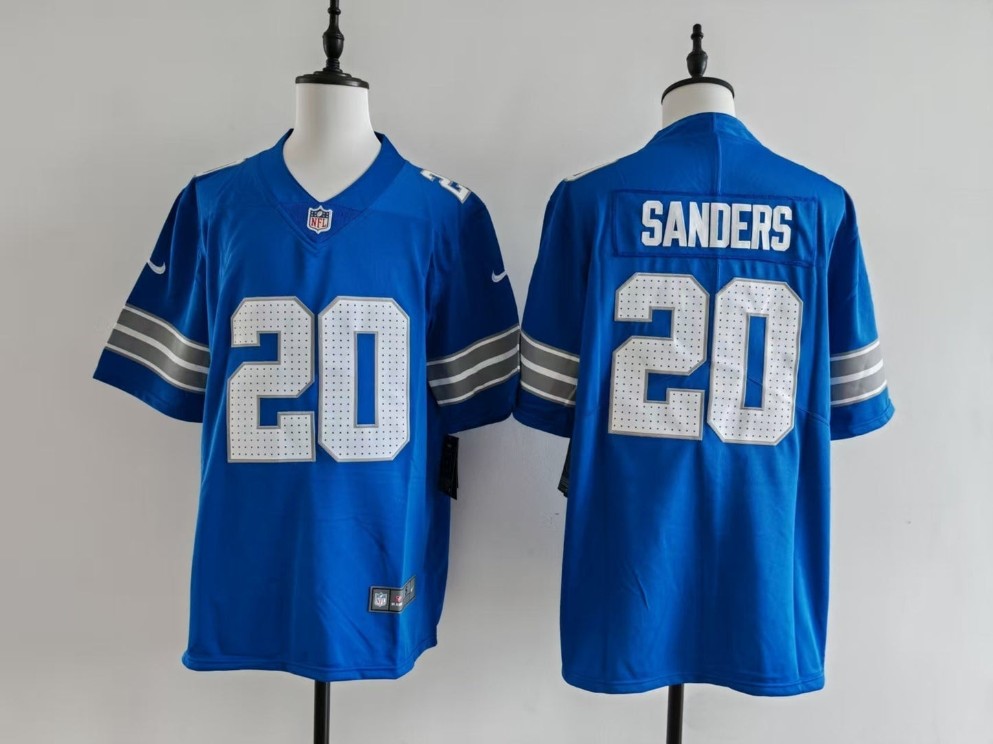 Men's Detroit Alex Barry Sanders Jersey - Blue