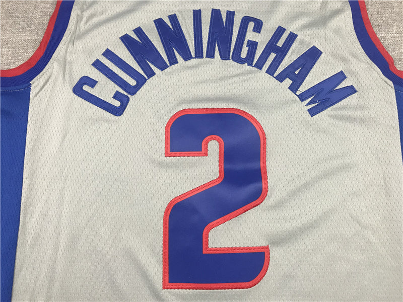 Men's Detroit Pistons Cade Cunningham Gray 2021/22 Swingman Player Jerseys
