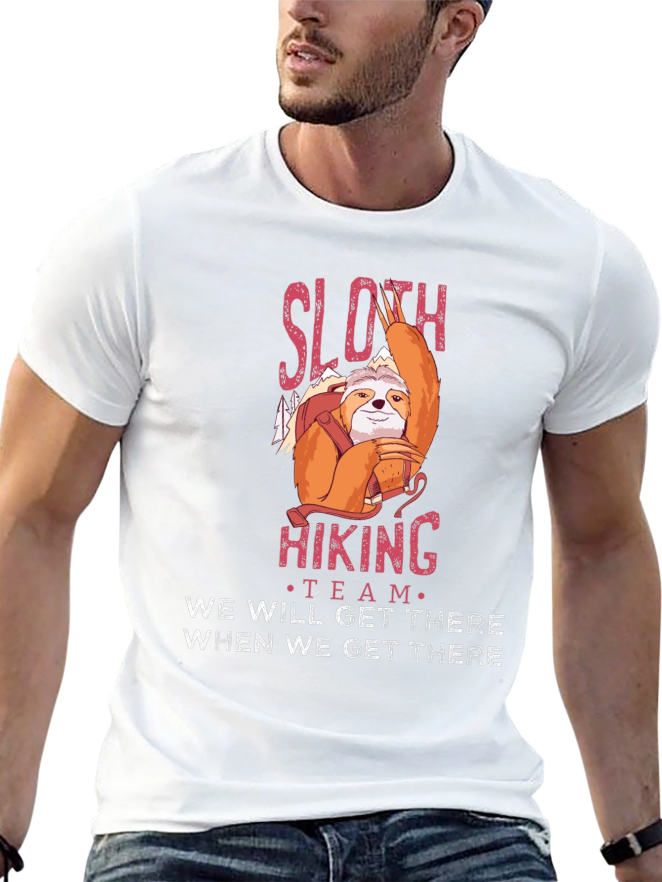 Sloth Hiking Team Graphic T-Shirt