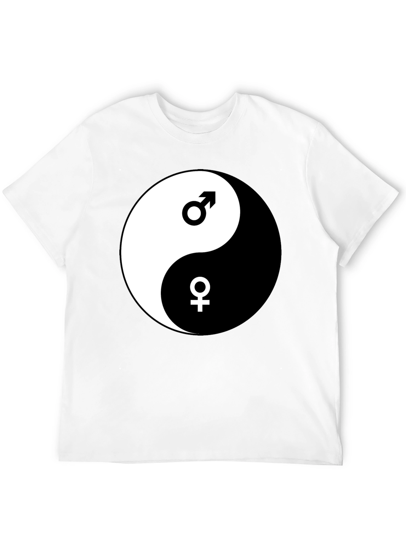 Yin Yang Male Female Graphic Black T-Shirt