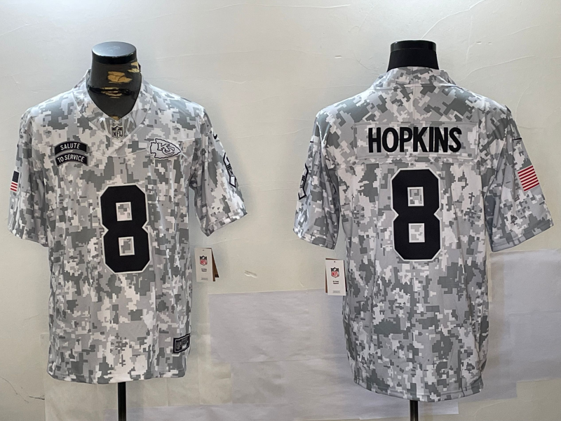 Men's Kansas City Chiefs DeAndre Hopkins #8 Arctic Camo 2024 Salute to Service Limited Jerseys