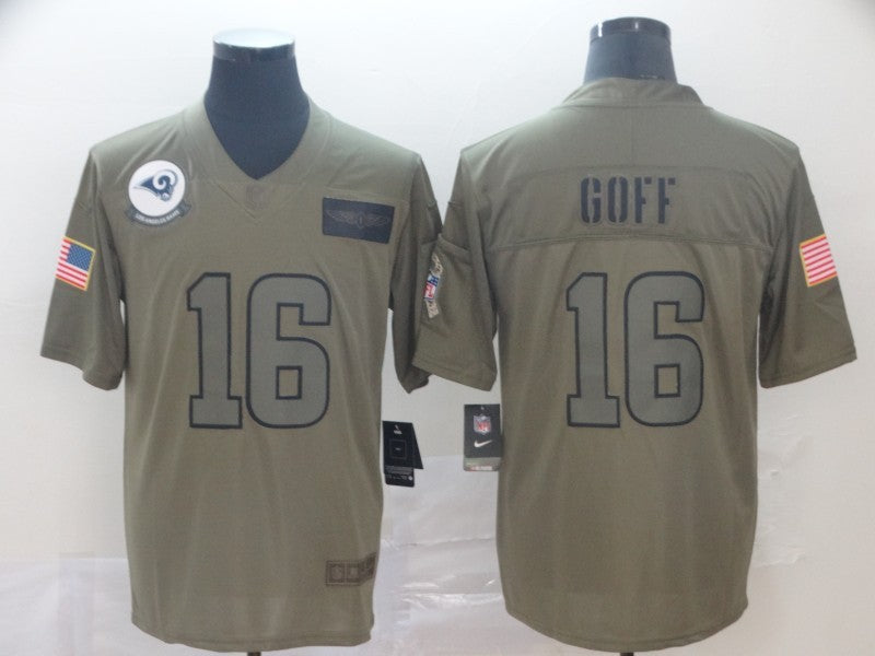 Men's Los Angeles Rams Jared Goff #16 Brown Game Jerseys
