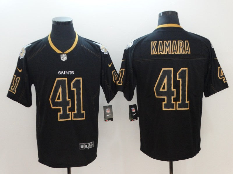 Men's New Orleans Saints #41 Alvin Kamara Black Game Team Jerseys