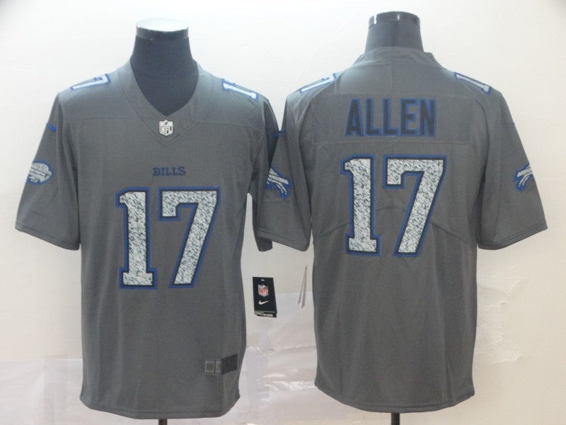 Men's Buffalo Bills Josh Allen #17 Gray Player Game Jerseys