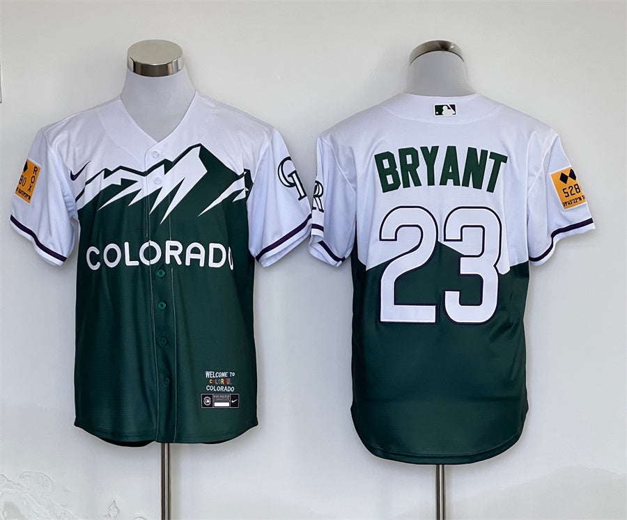 Men's Colorado Rockies Kris Bryant #23 Green City Connect Replica Player Jerseys