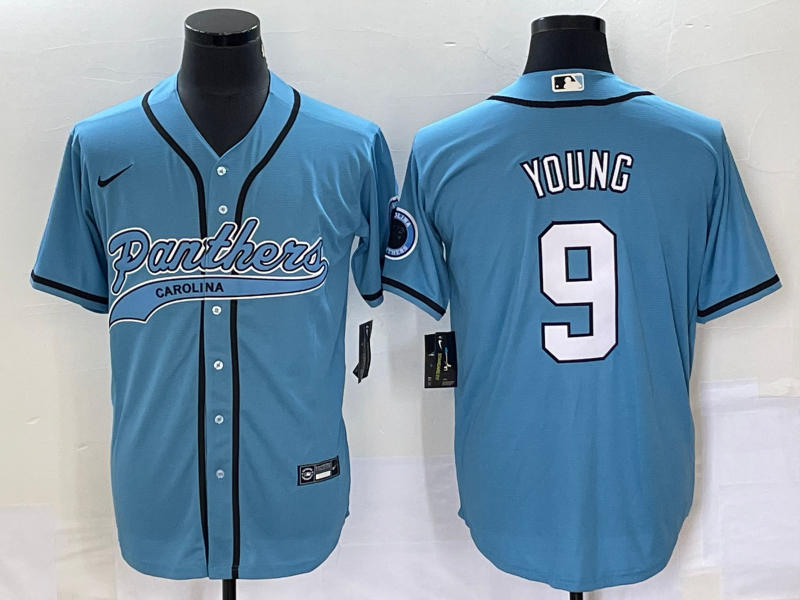 Men's Carolina Panthers Bryce Young #9 Blue Game Jerseys Joint Edition