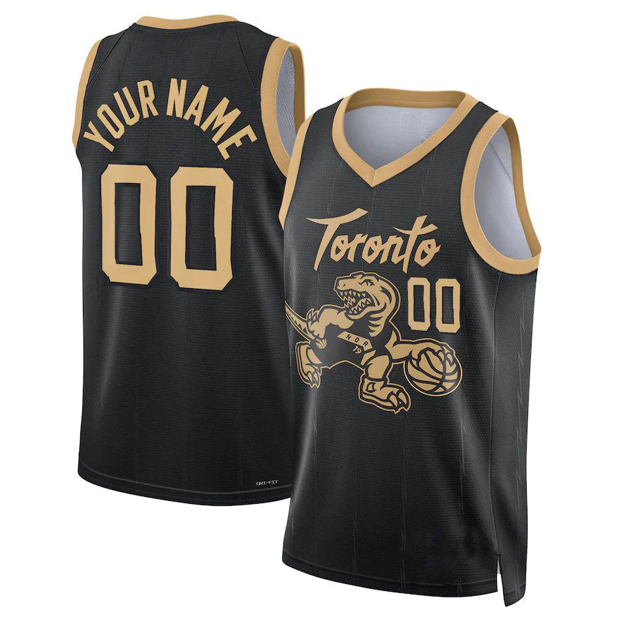 Men's Toronto Raptors Black Swingman Custom Jerseys - City Edition