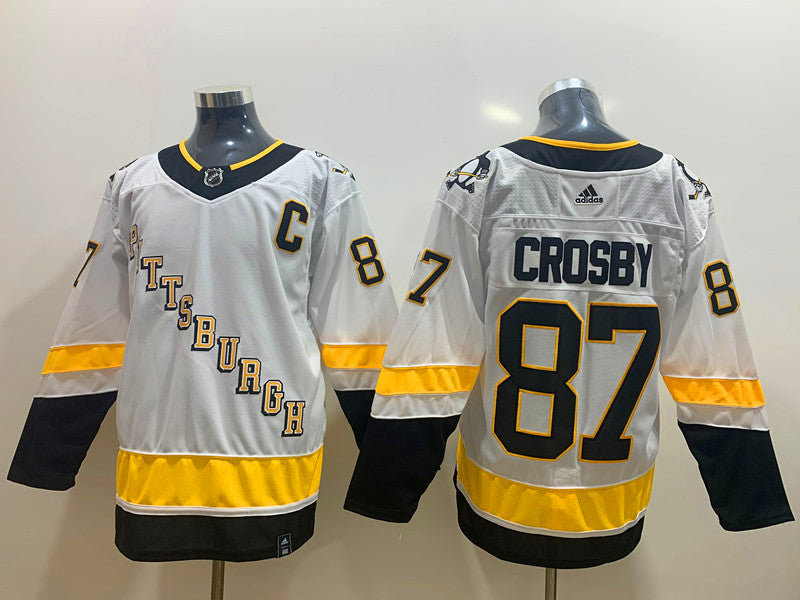 Men's Pittsburgh Penguins sidney crosby #87 White Replica Player Jerseys