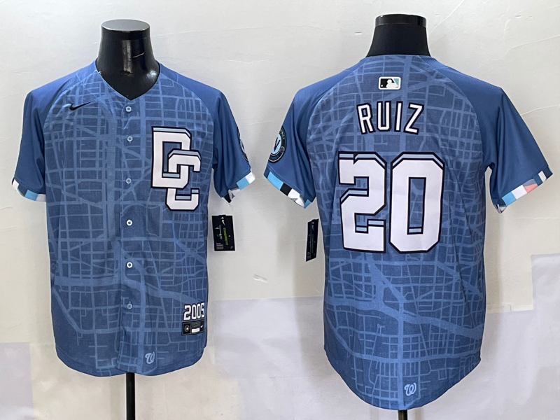 Men's Washington Nationals Keibert Ruiz #20 Blue 2025 City Connect Limited Player Jerseys