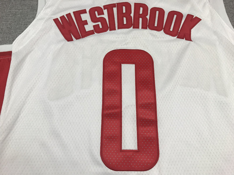 Men's Houston Rockets Russell Westbrook #0 White Classics Swingman Jerseys