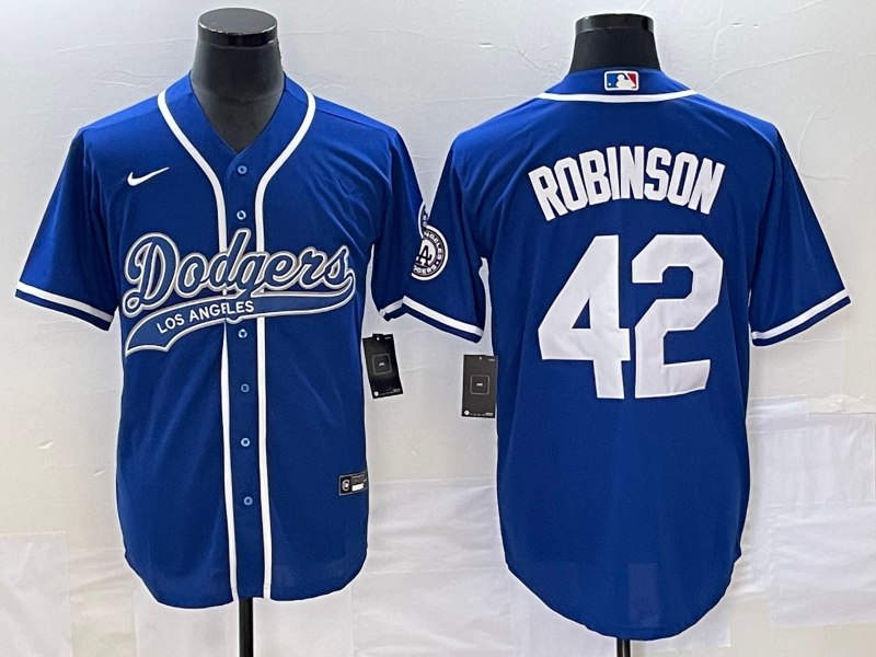 Men's Los Angeles Dodgers Jackie Robinson #42 Royal Player Jerseys Joint Edition