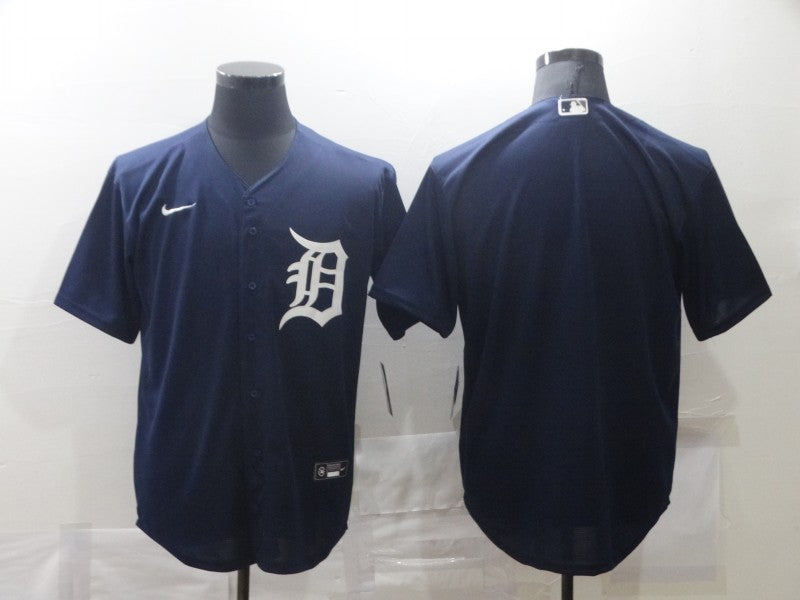 Men's Detroit Tigers Navy Alternate Replica Blank Jerseys