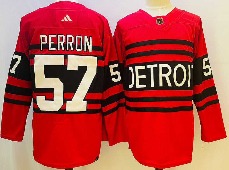 Men's Detroit Red Wings David Perron #57 Red Player Jerseys