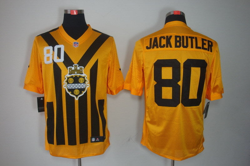 Men's Pittsburgh Steelers Jack Butler #80 Gold Game Jerseys