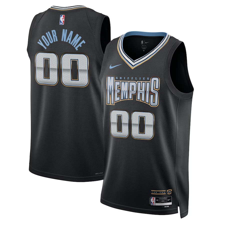 Men's Memphis Grizzlies Black 2022/23 Swingman Custom Jerseys - City Edition
