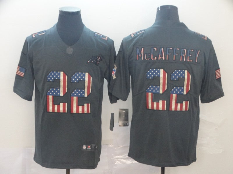 Men's Carolina Panthers Christian McCaffrey #22 Black Alternate Game Jerseys