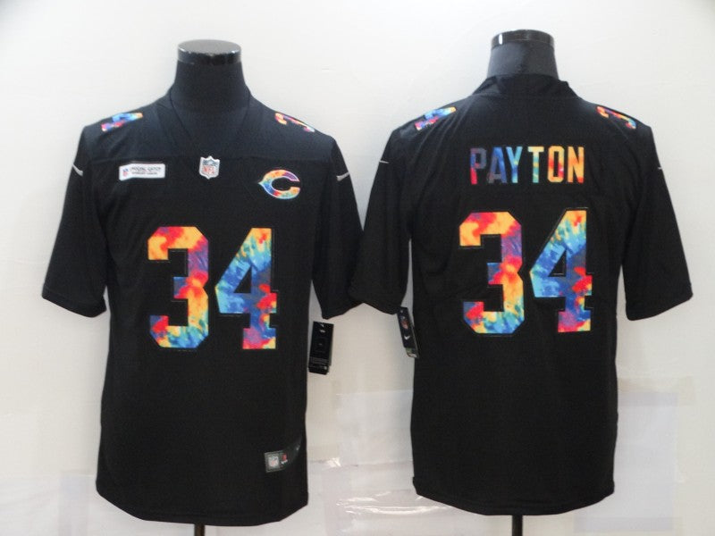 Men's Chicago Bears Walter Payton #34 Black Team Game Jerseys