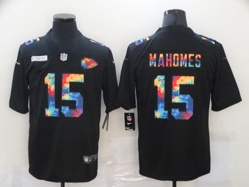Men's Kansas City Chiefs Patrick Mahomes #15 Black Player Game Jerseys