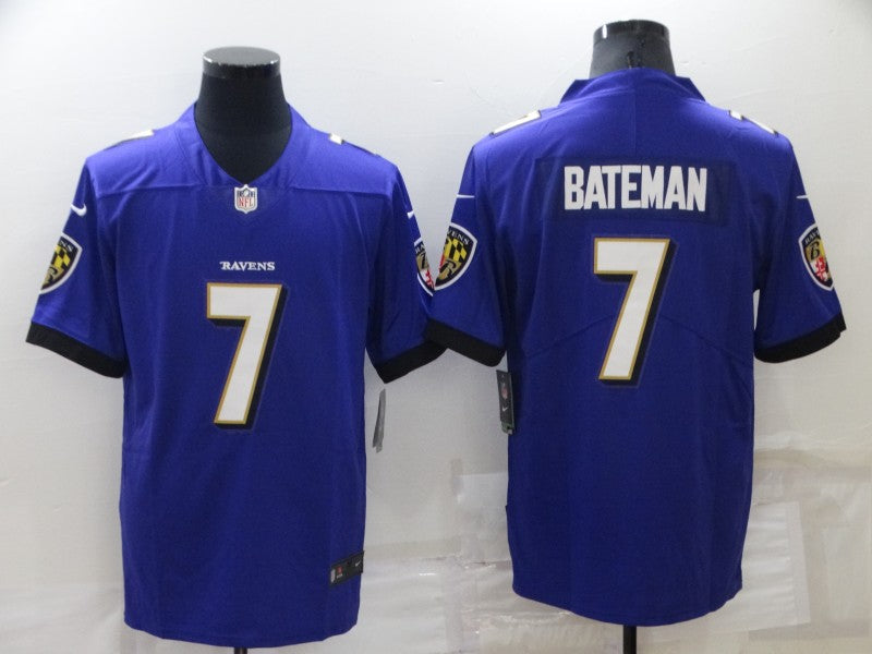 Men's Baltimore Ravens Rashod Bateman #7 Purple Game Jerseys