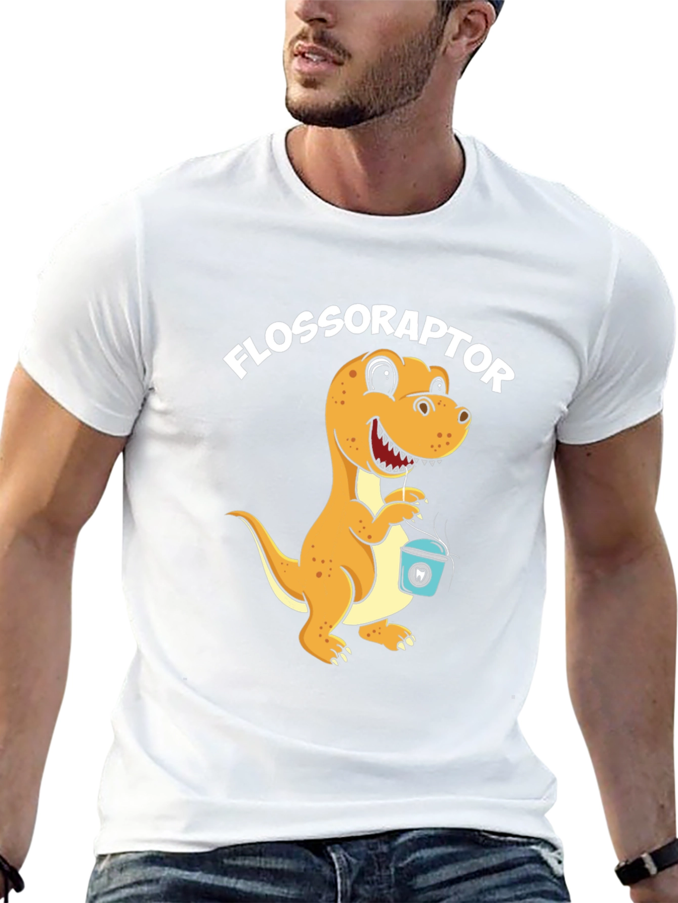 Flossoraptor T-Shirt - Dental Hygiene Dinosaur