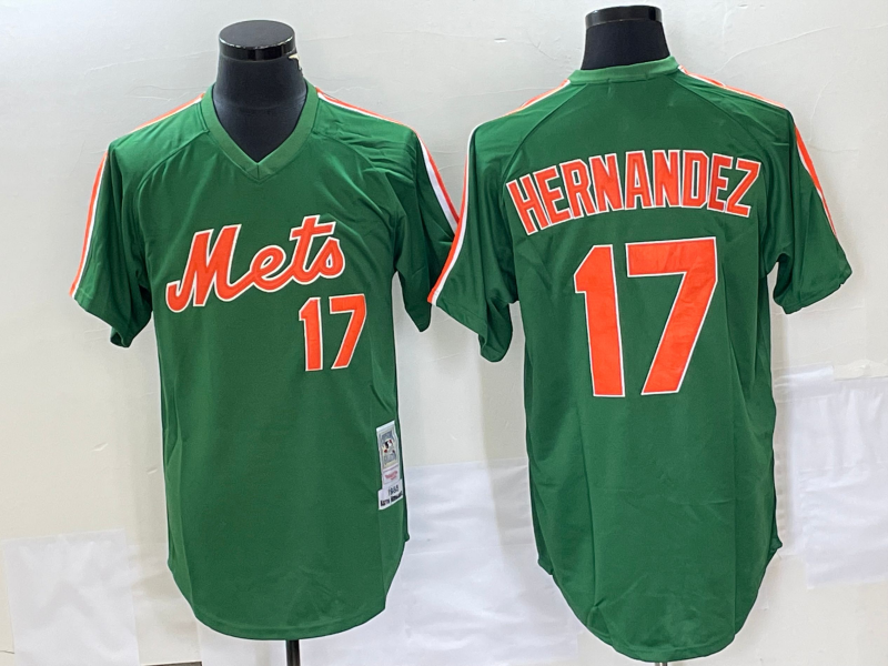 Men's New York Mets Keith Hernandez #17 Green Replica Team Jerseys