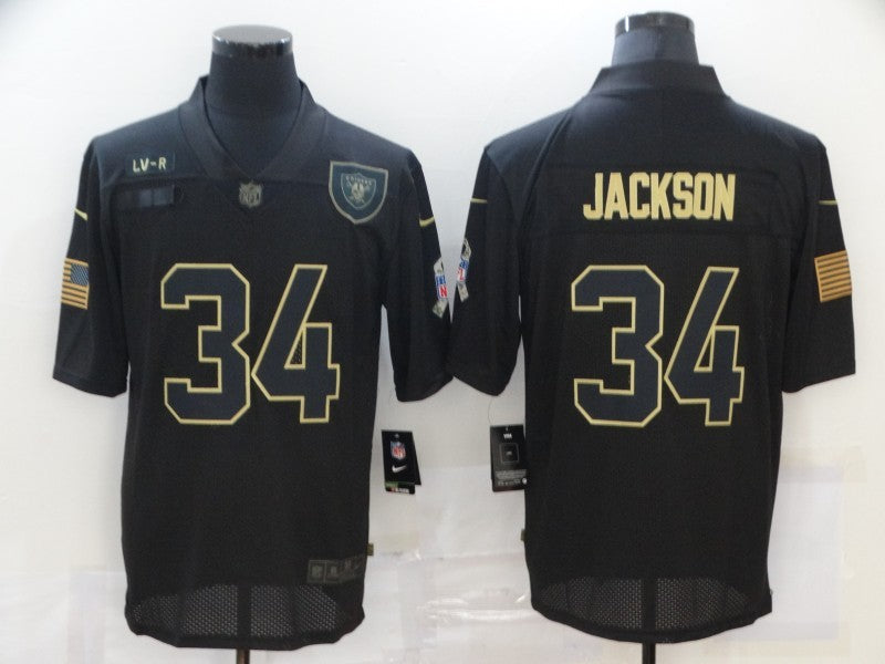 Men's Las Vegas Raiders #34 Bo Jackson Black Game Player Jerseys