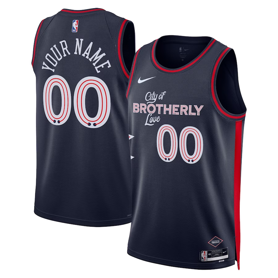 Men's Philadelphia 76ers Navy 2023/24 Custom Swingman Jerseys - City Edition