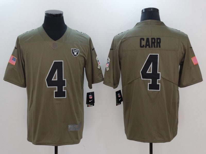 Men's Las Vegas Raiders Derek Carr #4 Brown Game Player Jerseys