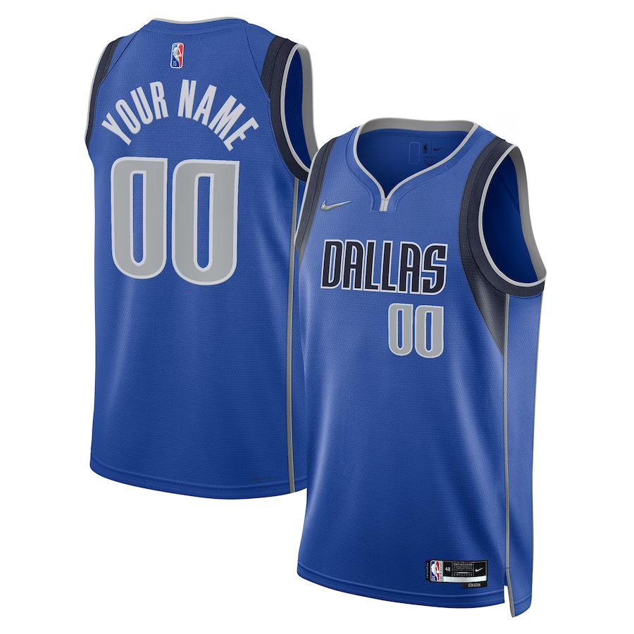 Men's Dallas Mavericks Blue 2021/22 Diamond Swingman Custom Jerseys - Icon Edition