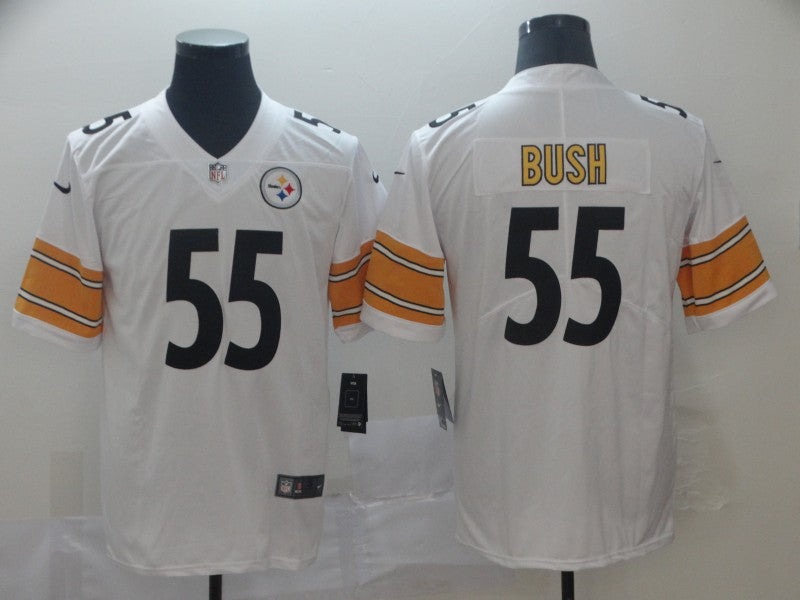 Men's Pittsburgh Steelers Devon Bush Jr. #55 White Game Jerseys