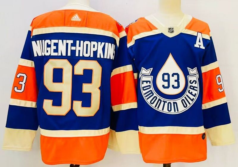 Men's Edmonton Oilers Nugent-Hopkins #93 Blue Player Game Jerseys