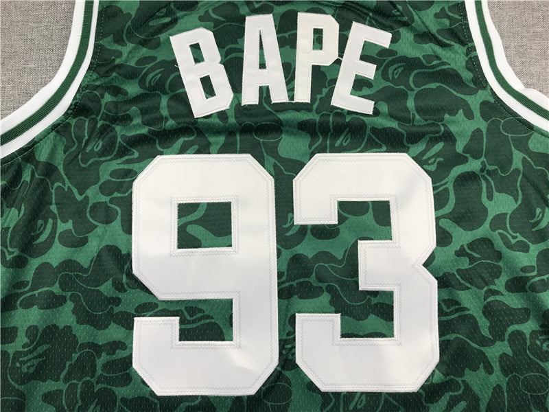 Men's Boston Celtics Bape Mitchell & Ness #93 NBA Green Player Jerseys