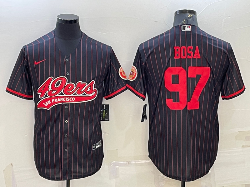 Men's San Francisco 49ers Nick Bosa #97 Black Game Player Jerseys Joint Edition