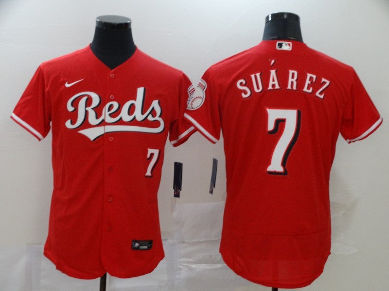 Men's Cincinnati Reds Eugenio Suarez #7 Red Replica Baseball Jerseys