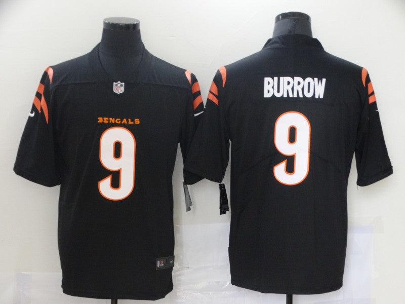 Men's Cincinnati Bengals Joe Burrow #9 Black Game Player Jerseys