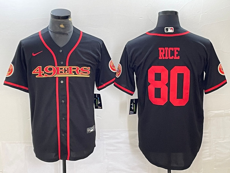 Men's San Francisco 49ers Jerry Rice #80 Black Joint Edition Player Jerseys