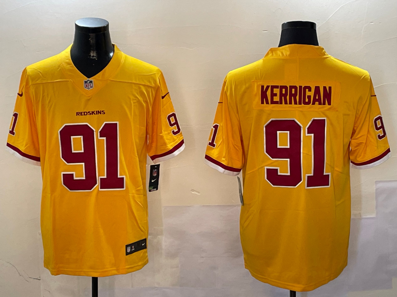 Men's Washington Commanders Ryan Kerrigan #91 Yellow Game Jerseys