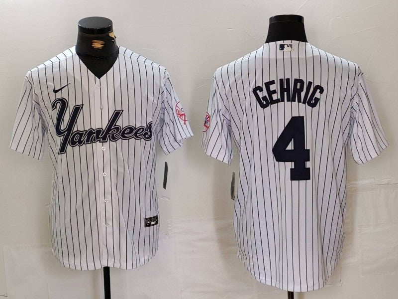 Men's New York Yankees Lou Gehrig White Replica Player Jerseys