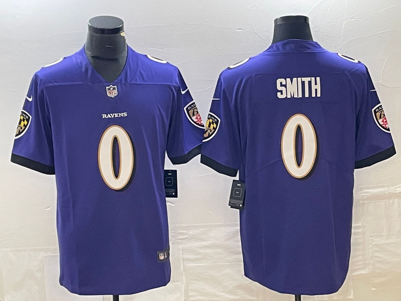 Men's Baltimore Ravens Roquan Smith #0 Purple Team Game Jerseys