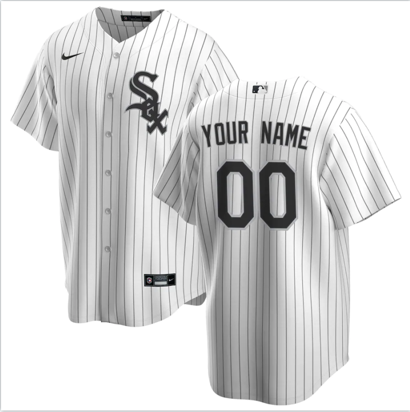 Men's Chicago White Sox White Home Replica Custom Jerseys