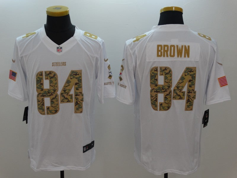 Men's Pittsburgh Steelers Antonio Brown #84 White Player Game Jerseys