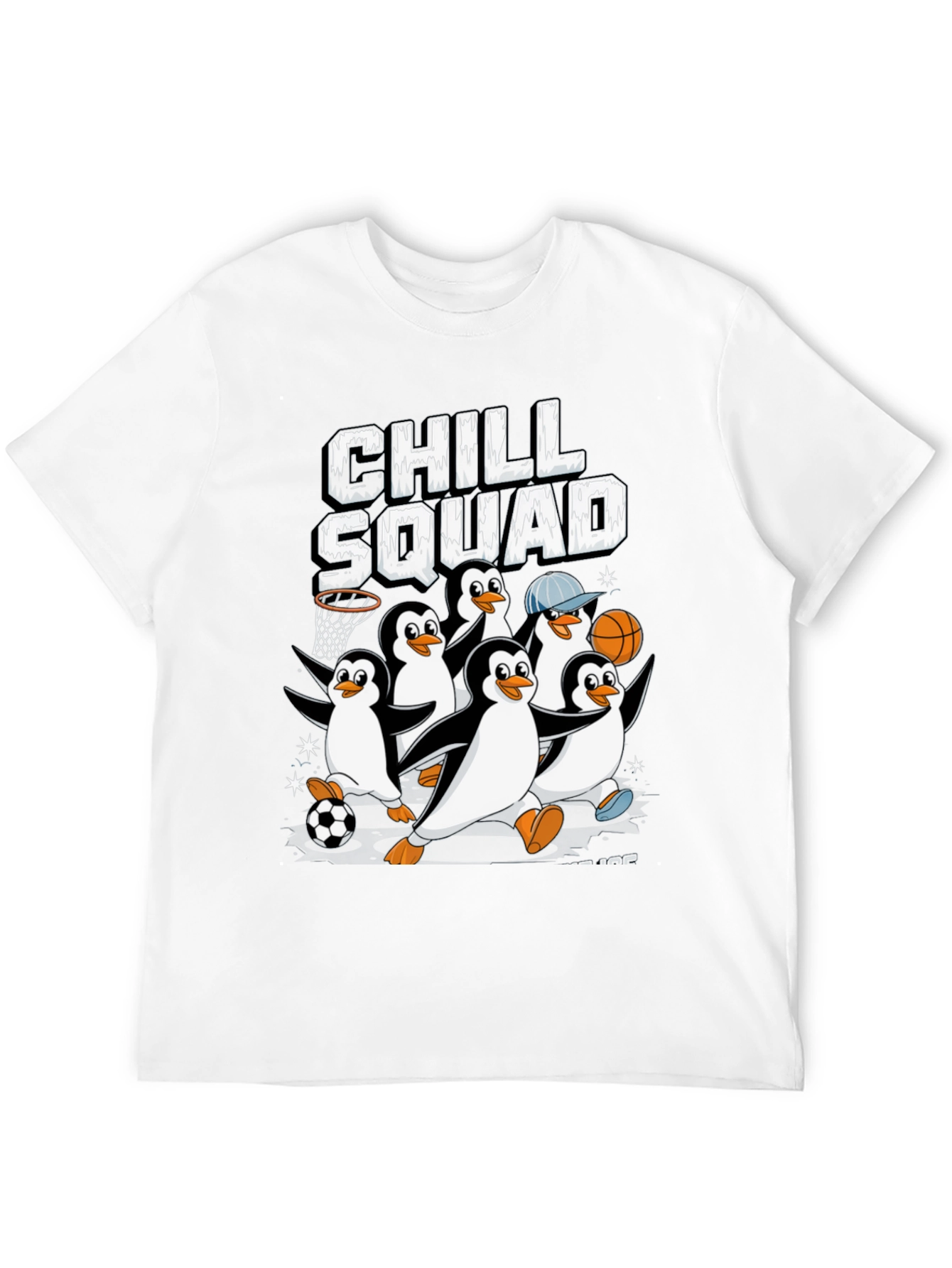 Chill Squad Penguin Graphic Tee - Black