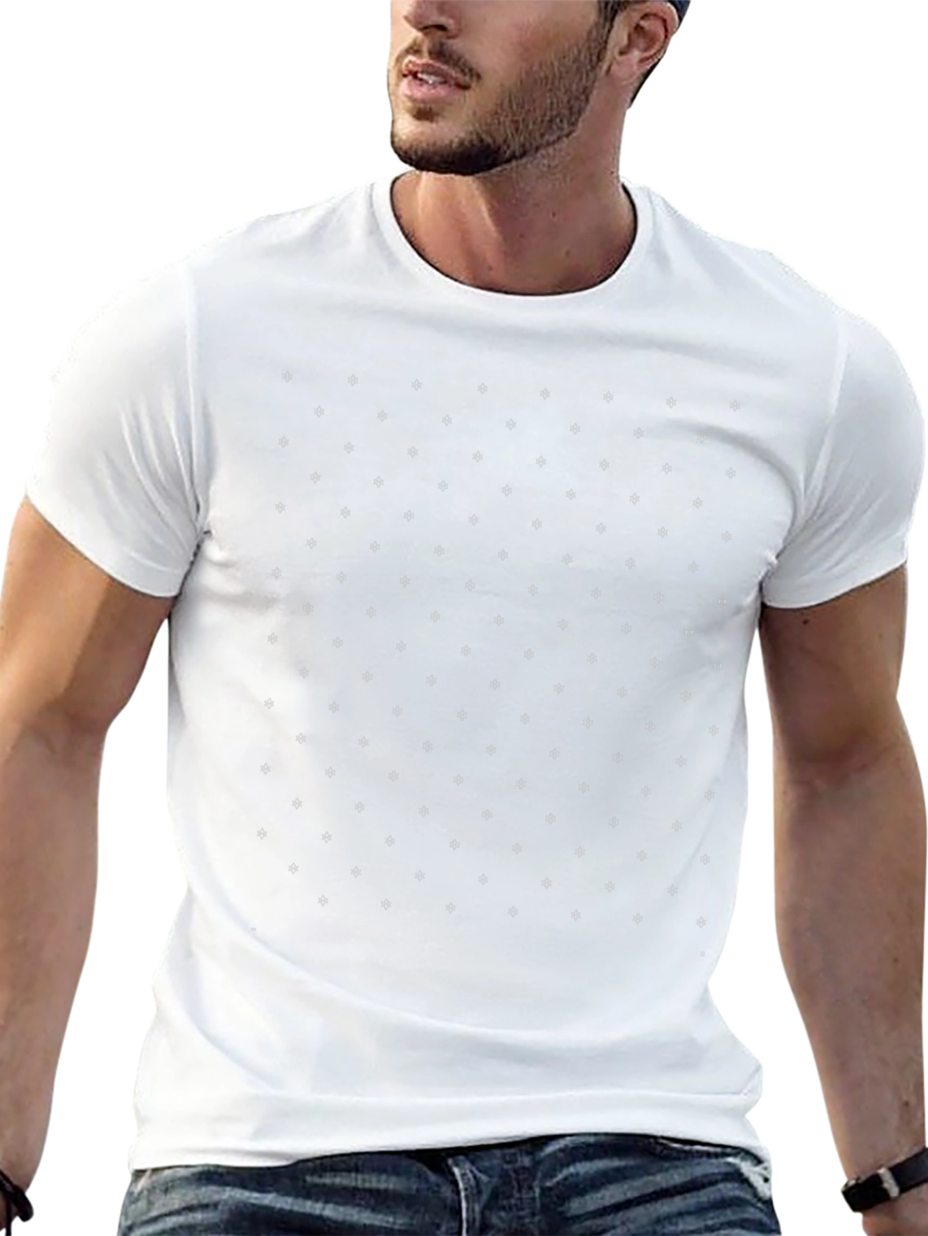 Stylish Black Tee with Minimalist Dot Pattern