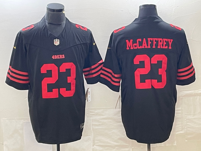 Men's San Francisco 49ers Christian McCaffrey #23 Black Game Jerseys