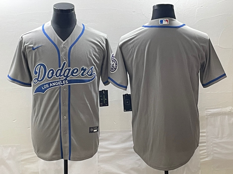 Men's Los Angeles Dodgers Gray Blank Jerseys Joint Edition