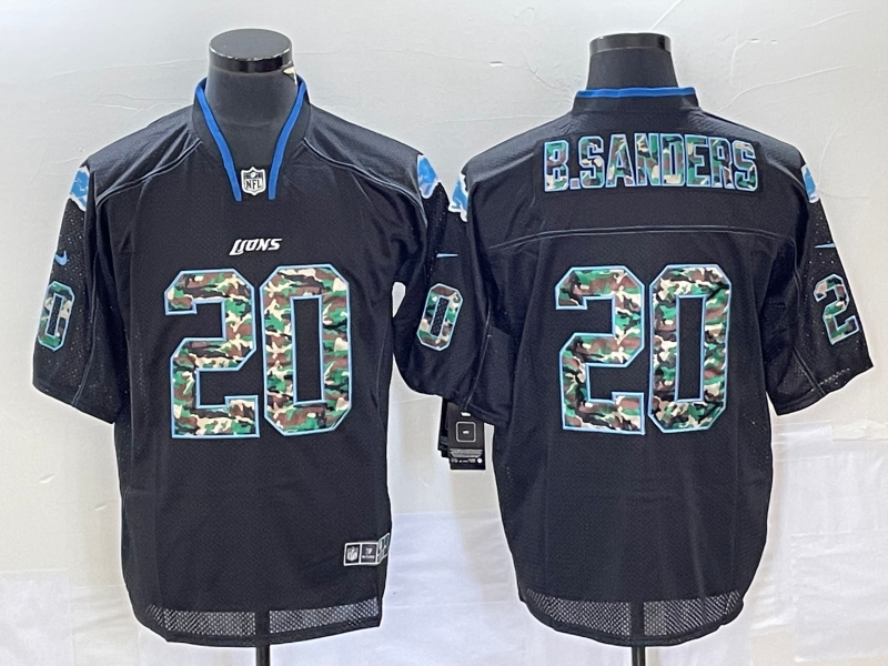 Men's Detroit Lions Barry Sanders #20 Black Player Jerseys